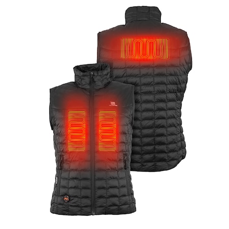 Mobile Warming Women's Backcountry Heated Vest, 100% Nylon Outer Shell, Up to 10 hours Heating Time, Black, XL MWWV04010520